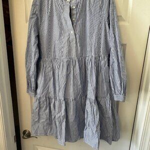 JCrew Factory Tiered Long Sleeve Mini Dress - Sz L